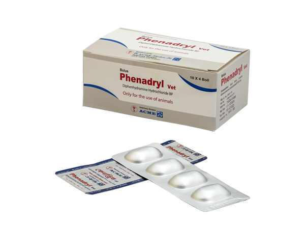 Phenadryl Vet Bolus 60's (15 × 4's)